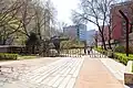 成府路南侧新开的清华园站旧址公园正门
