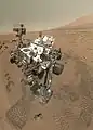 2012年10月31日，“好奇号”漫游车在火星石巢的自拍照。