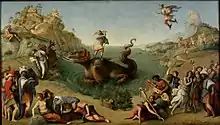 皮耶羅·迪·科西莫《珀耳修斯解救安朵美達（英语：）》，70 × 123 cm，約繪於1513年，1589年始藏