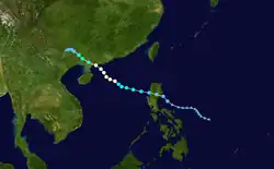 颱風派比安的路徑圖
