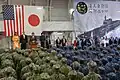 美国总统唐納·川普在加賀號護衛艦发表演讲