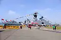 2015年左營軍港營區開放活動下午，從東三號碼頭遠眺迪化軍艦（PFG-1206）右舷後部。