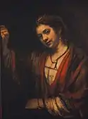 門口的女人，1657-1658年
