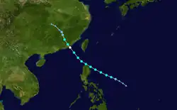 強烈熱帶風暴珊瑚的路徑圖