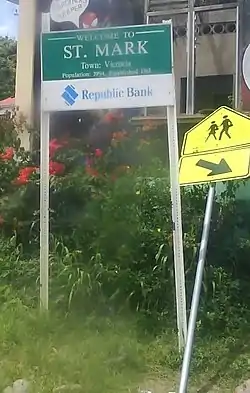 “欢迎来到圣马克区城市：维多利亚”指示牌