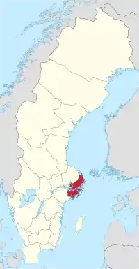 斯德哥尔摩省在瑞典的位置