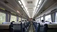 超級白兔號列車內的自由席車廂
