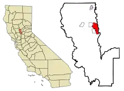 Location in 萨特县 and the state of California