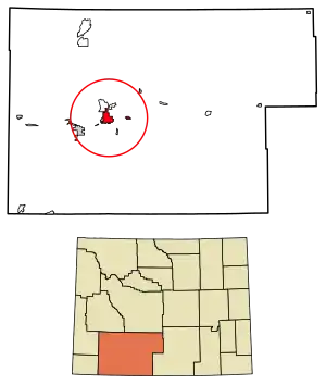 石泉城在懷俄明州甘霖县（Sweetwater County）內地理位置