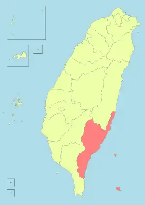 臺東縣縣長管轄區域