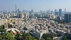 从中山公园上空俯瞰南头街道全景