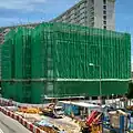 正在進行改建工程的前劉伍英學校校舍（2022年8月）