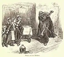 《Tituba and the Children》由阿爾弗雷德·弗萊德里克斯所繪，出自《A Popular History of the United States》第2卷，由斯克里布納之子公司出版，1878年，第457頁