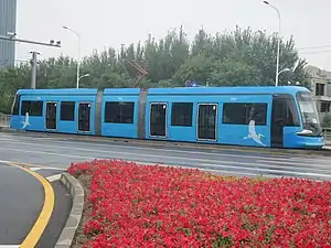 正在3号线科技馆站的003号电车（第一批次70%电车）