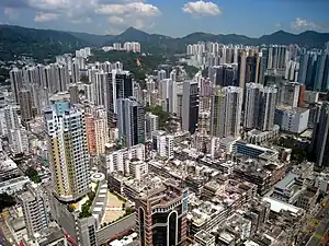開發較早的荃灣高密度建築群