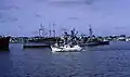 1967年，美國海軍史波斯頓號驅逐艦（英语：）（DD-577）與三角洲號維修艦（英语：）（AR-9）停靠於高雄港內