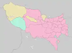 三鷹之森吉卜力美術館在多摩地域的位置