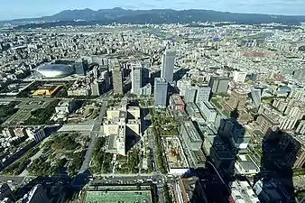 由臺北101俯瞰信義計畫區北側（2019年）