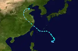 熱帶風暴摩羯的路徑圖